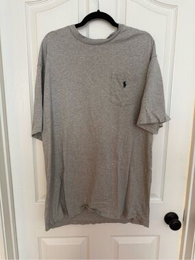 Polo by Ralph Lauren Heather Gray Pocket Tee with Navy Logo